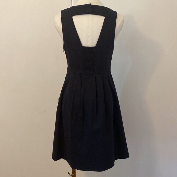 Anthropologie Moulinette Soeurs Navy Embroidered Perennial Mini Dress Size 2 - Picture 6 of 13